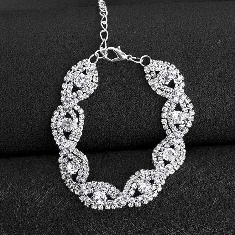 Wholesale Fashion Rhinestone Simple Rhombus Geometric Diamond Bracelet